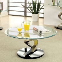 Furniture of America CM4729C Nova - Coffee Table - Satin Plated / Black
