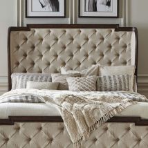 Liberty Furniture 765-BR13HU Providence Park - Queen Upholstered Shelter Headboard - Chateau Brown