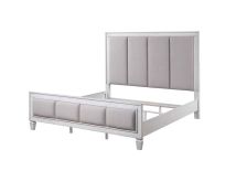 ACME BD00659EK Katia - Eastern King Bed - Light Gray Linen, Rustic Gray & Weathered White Finish