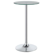 CoasterEveryday 120341 Abiline - Round Glass Top Bistro Bar Table - Chrome