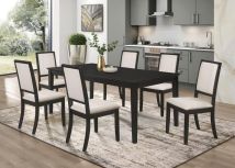 CoasterEveryday 101561-S7 Louise - 7 Piece Rectangular Extension Leaf Dining Set - Black