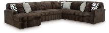 Ashley Furniture 98104S4 Ashley Furniture 98104S4 Midnight-Madness - 4-Piece Sectional With LAF Corner Chaise - Chocolate