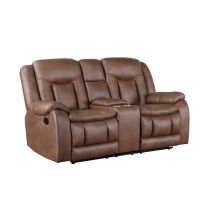 New Classic U2505-25-BRW New Classic U2505-25-BRW Morello - Console Loveseat With Dual Recliners - Brown