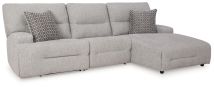 Ashley Furniture 93605S6 Ashley Furniture 93605S6 Acklen Place - 3-Piece Power Reclining Sectional With RAF Power Reclining Back Chaise - Pewter