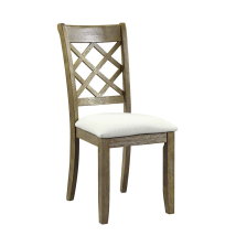 ACME DN01450 Karsen - Side Chair (Set of 2) - Beige Linen & Rustic Oak Finish