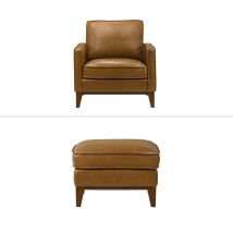 New Classic 25-L1213-CO Caspar - Chair & Ottoman - Caramel
