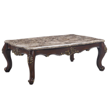 ACME LV01125 Ragnar - Coffee Table - Marble Top & Cherry Finish