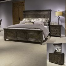 Liberty Furniture 297-BR-QPBDMN Paradise Valley - 4 Piece Bedroom Set (Queen Panel Bed, Dresser & Mirror, Nightstand) - Dark Brown