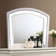 Furniture of America CM7899M Maddie - Arched Mirror - Pearl White