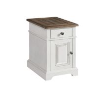 Intercon DK-TA-1624-RFO-C Drake - Chairside Table - Rustic White / French Oak