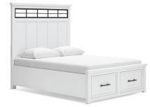 Benchcraft® B844B2 Benchcraft® B844B2 Ashbryn - Queen Panel Storage Bed - White / Natural