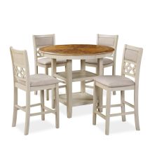 New Classic D1763-52S-BSQ New Classic D1763-52S-BSQ Mitchell - 5 Piece Counter Dining Set - Bisque / Brown