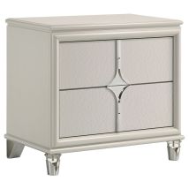 Coaster Fine Furniture 224952 Olivia - 2-Drawer Nightstand Bedside Table - Pearl White