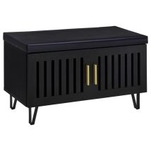 Coaster Fine Furniture 915152 Brixton - 2-Door Padded Entryway Shoe Storage Bench - Black