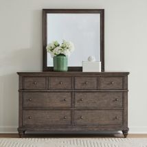 Liberty Furniture 104G-BR-DM Liberty Furniture 104G-BR-DM Twin Lakes - Dresser & Mirror - Gray