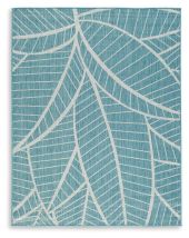 Signature Design by Ashley® R900121 Hulsia - Ivory / Aqua - Large Rug