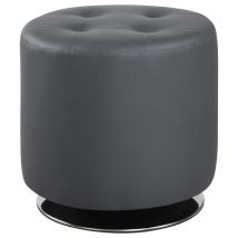 CoasterEveryday 500555 Bowman - Round Upholstered Tufted Swivel Ottoman - Gray