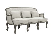 ACME LV01130 Tania - Sofa - Cream Linen & Brown Finish