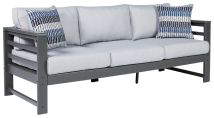 Signature Design by Ashley® P417-838 Amora - Charcoal Gray - Sofa With Cushion