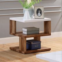 Furniture of America FOA4496E Majken - End Table - White / Natural Tone