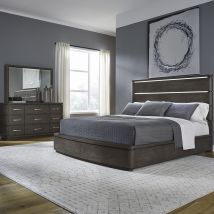 Liberty Furniture 732-BR-QPBDM Liberty Furniture 732-BR-QPBDM Cascade Falls - 3 Piece Bedroom Set (Queen Panel Bed, Dresser & Mirror) - Satin Espresso