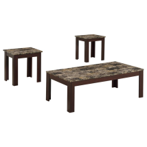 CoasterEveryday 700395 Rhodes - 3 Piece Faux Marble Top Coffee Table Set - Brown