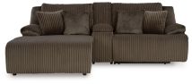Ashley Furniture 92705S5 Ashley Furniture 92705S5 Top Tier - 3-Piece Reclining Sectional Sofa With Laf Press Back Chaise - Chocolate