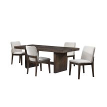 New Classic 40-D3434-RT4C Kody - 79" Rectangle Fixed Top Dining Table With 4 Chairs - Brown / Cream