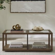 Liberty Furniture 525-OT1010 Bayhill Trellis - Cocktail Table - Honey / Black Metal Accents