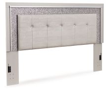 Signature Design by Ashley® B2114-58 Zyniden - Silver - King Upholstered Panel Headboard
