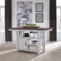 Liberty Furniture 139WH-GT3660 Farmhouse - Gathering Table - Two Tone White / Wood Tone