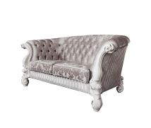 ACME LV01395 Versailles - Loveseat - Ivory Fabric & Bone White Finish