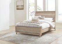 Signature Design by Ashley® B2075B1 Hasbrick - Tan - Queen Panel Bed With Framed Panel Footboard