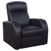 CoasterEssence 600001 Cyrus - Upholstered Track Arm Recliner - Black