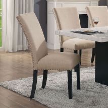 Furniture of America CM3744BG-SC-2PK Kian - Side Chair(Set of 2) - Black / Beige