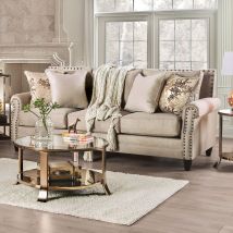 Furniture of America SM2676-SF Briana - Sofa - Beige / Gold