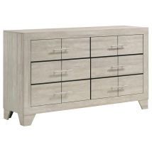 Coaster Fine Furniture 225063 Trenton - 6-Drawer Bedroom Dresser - Rustic Cream