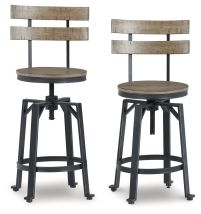 Signature Design by Ashley® D334-124 Lesterton - Light Brown / Black - Swivel Barstool (Set of 2)