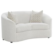 CoasterEssence 509172 Rainn - Boucle Upholstered Sloped Arm Loveseat - Latte
