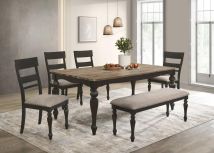 Coaster Fine Furniture 108221-S6 Bridget - 6 Piece Rectangular Dining Set - Charcoal Sand