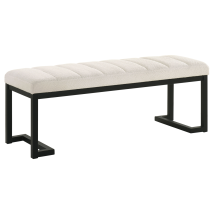 Coaster Fine Furniture 907514 Mesa - Boucle Upholstered Tufted Accent Bench - Vanilla