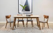 Coaster Fine Furniture 192761-S5 Everett - 5 Piece Rectangular Dining Table Set - Natural Walnut
