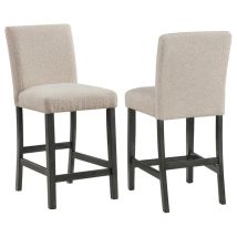 CoasterEveryday 123129 Alba - Boucle Upholstered Counter Chair (Set of 2) - Beige