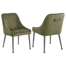 Coaster Fine Furniture 107772 Mayette - Upholstered Dining Side Chair (Set of 2) - Olive