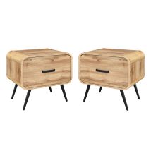 New Classic 30-T3562N-2ET New Classic 30-T3562N-2ET Rowan - One Drawer End Table / Bedside Table (Set of 2) - Natural