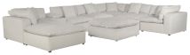 Jackson 4445/31/59/28/88/9-11 Jackson 4445/31/59/28/88/9-11 Posh - 9 Piece Modular Sectional With 3 Armless, 3 Corners, 2 Cocktail Ottoman, 1 Console - Porcelain