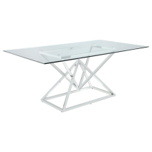 CoasterEssence 109451 Beaufort - Rectangular Glass Top Dining Table - Chrome