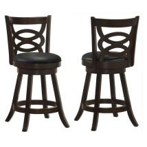 CoasterEssence 101929 Calecita - Wood Swivel Counter Stool (Set of 2) - Cappuccino