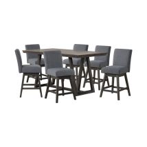 New Classic 45-4125S-DG6C New Classic 45-4125S-DG6C High Line - Counter Table & 6 Swivel Counter Chairs - Gray