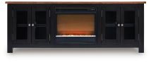 Ashley Furniture W664W2 Ashley Furniture W664W2 Wildenauer - 76" TV Stand With Electric Fireplace - Brown / Black